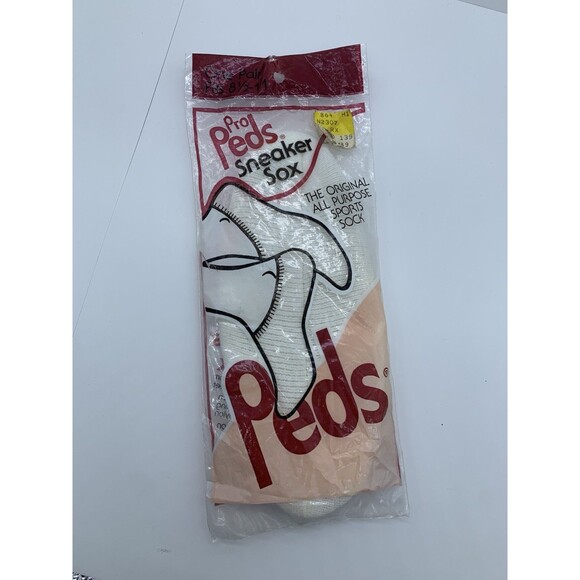 Low Cut Sneaker Sox Vintage PRO PEDS White Sport Socks Terry Foot Cushion SEALED - Picture 1 of 5